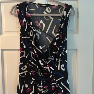 DKNY Black Multicolor Women's Top